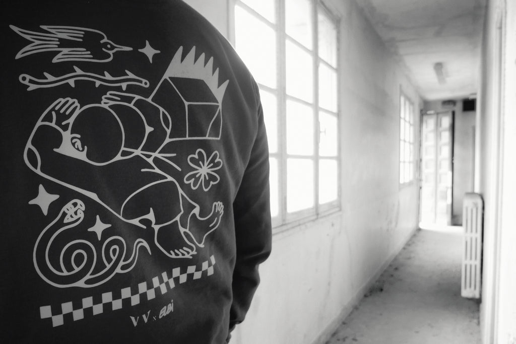 "Jean-fesse" - Sweatshirt brodé et sérigraphié unisexe Vieilles Verveines