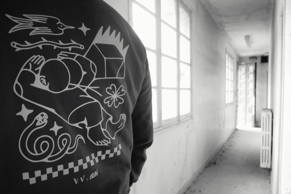 "Jean-fesse" - Sweatshirt brodé et sérigraphié unisexe Vieilles Verveines